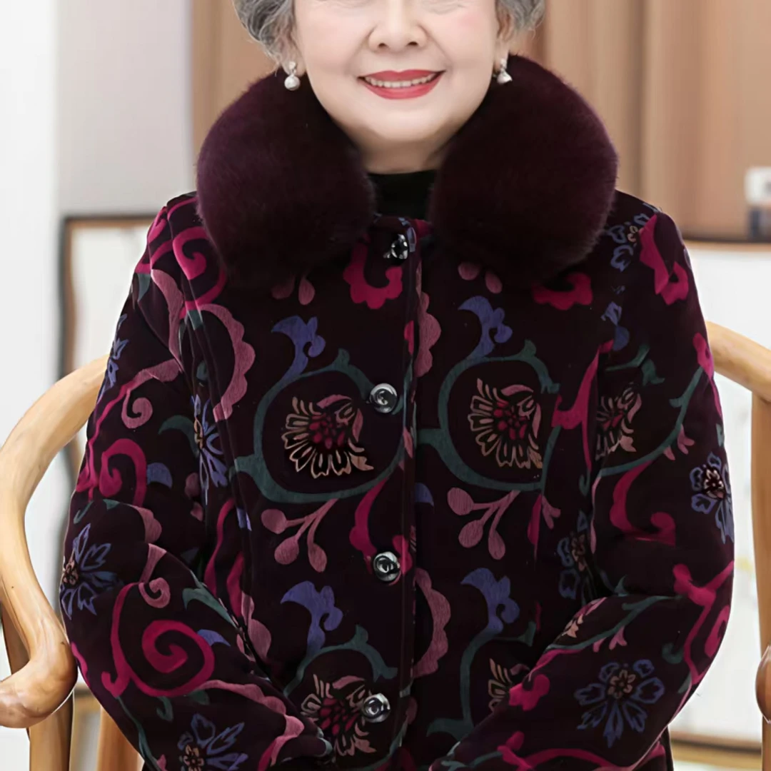 11310-奶奶冬装棉袄加绒加厚老人衣服棉衣外套老太太毛领【A仓】
