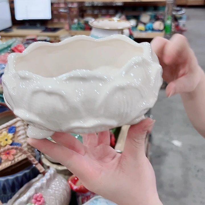 有孔.凑单10元陶瓷花盆发货！