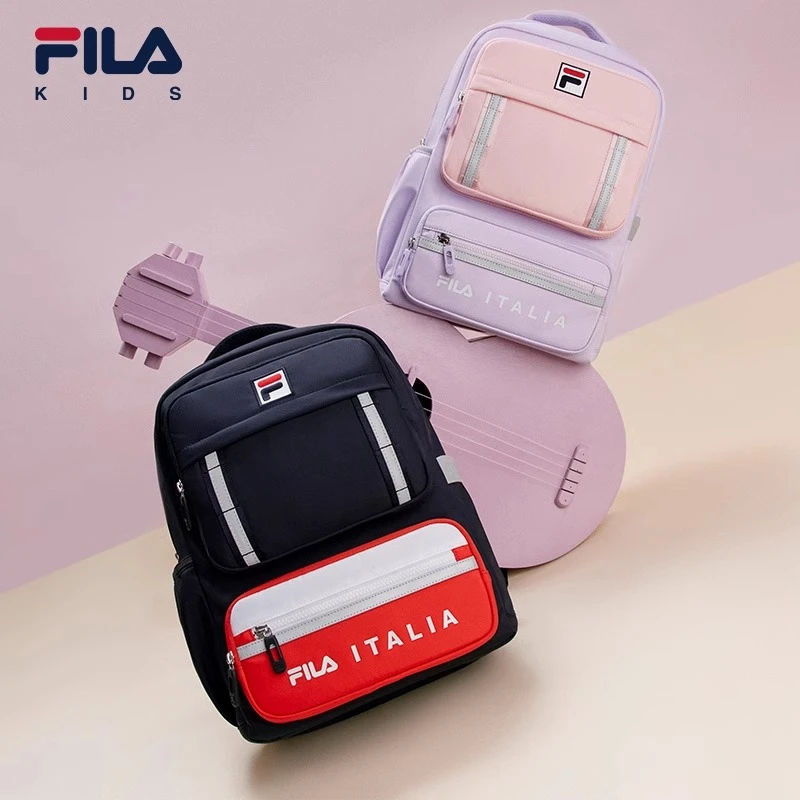FILA斐乐儿童书包秋季款时尚简约舒适护脊减负小学生双肩背包