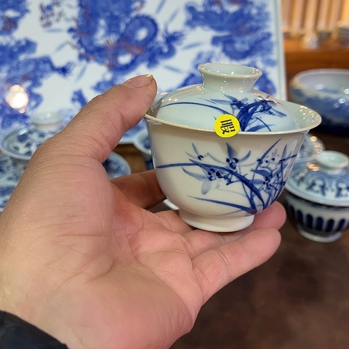錡镇堂手工手绘盖碗