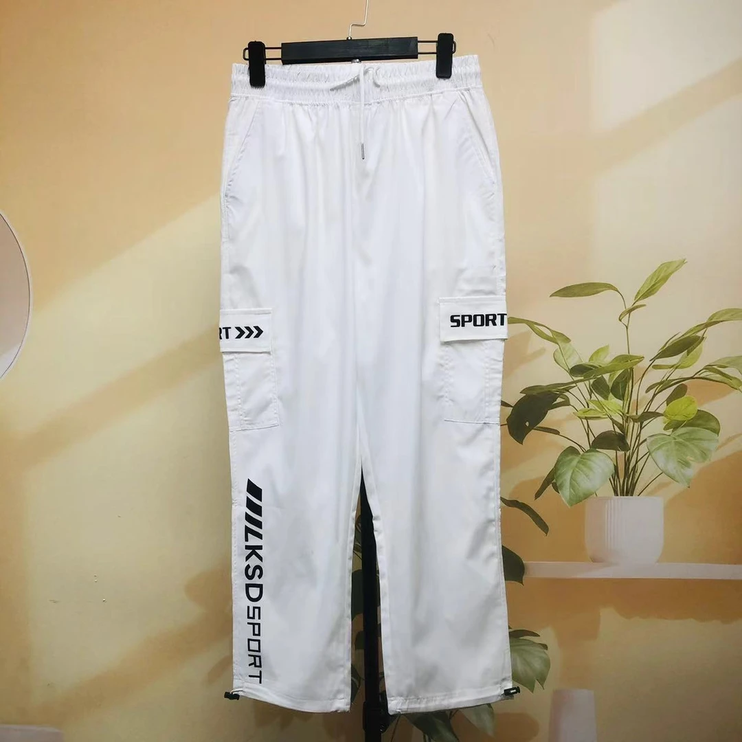 只发新疆女士春夏薄款运动休闲裤阔腿直筒宽松长裤 2309