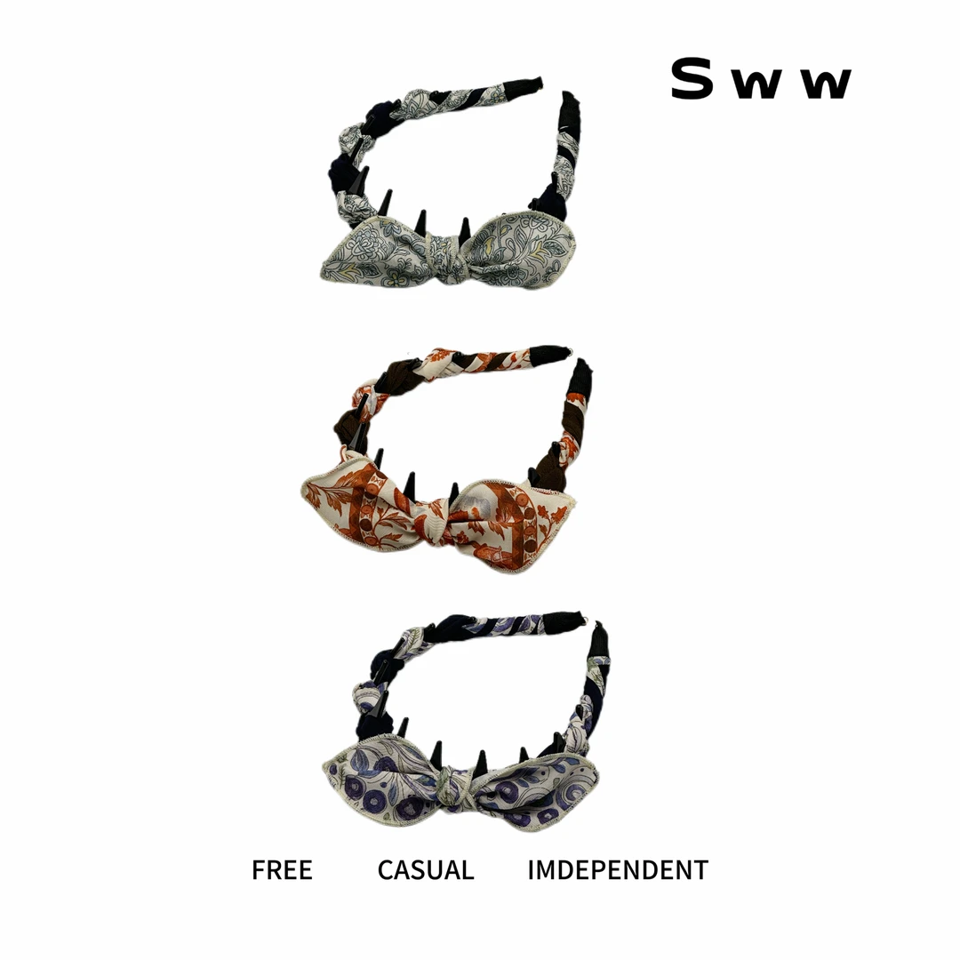 SWW设计师款飘带可拆卸高颅顶齿梳发箍日常出游发箍