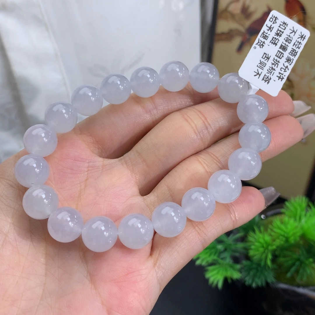 翡翠颈饰未镶嵌卡10冰胶白冰手串