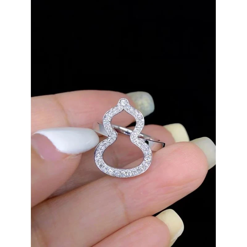 18K金钻石镂空葫芦戒指 CZ