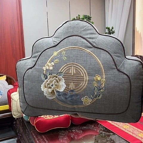 灰色麻布单面云枕福利现货