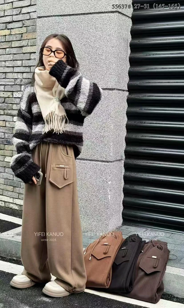 007～高品质潮牌女童一体绒休闲裤（裤脚可收）