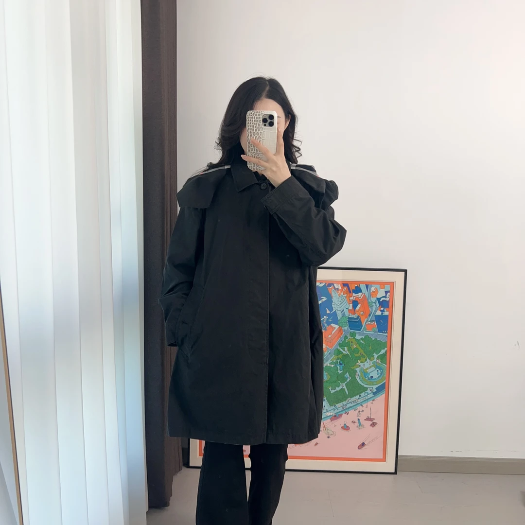 95新 BURBERRY/博柏利 风衣50码黑色/251113VHHYZ02