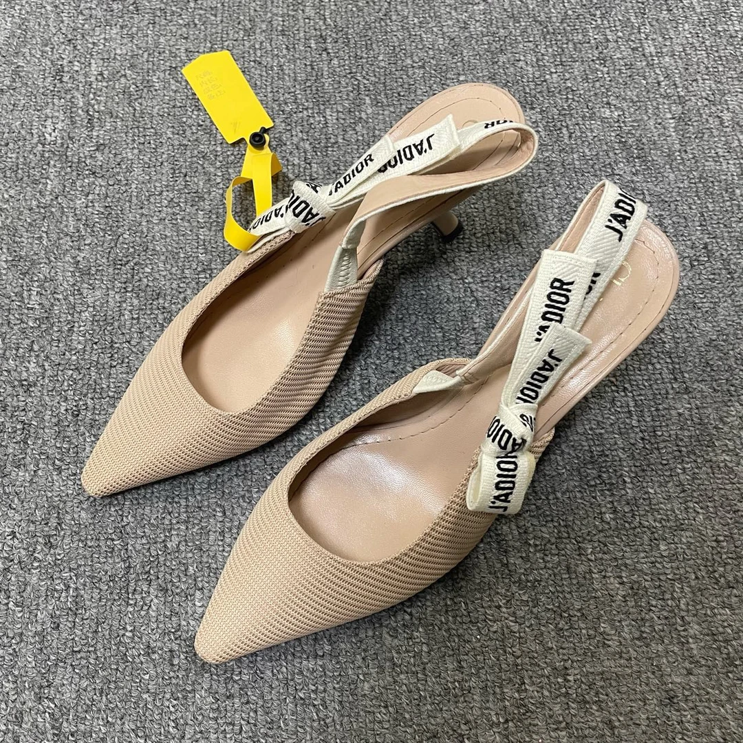 95新 DIOR/迪奥 J'Adior 徽标套脚异形跟高跟鞋  36.5码/7954