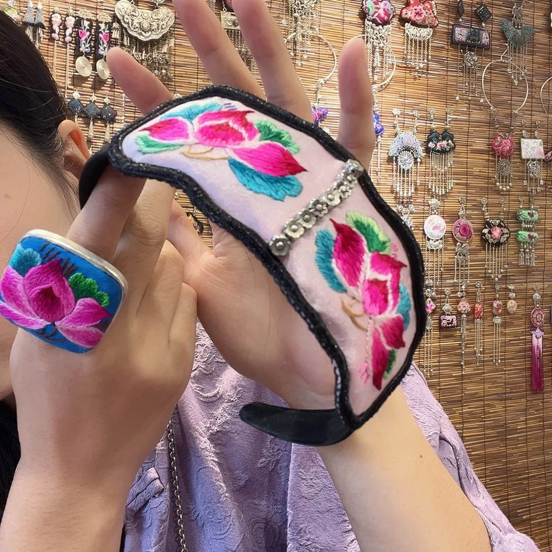 织绣手工刺绣发箍