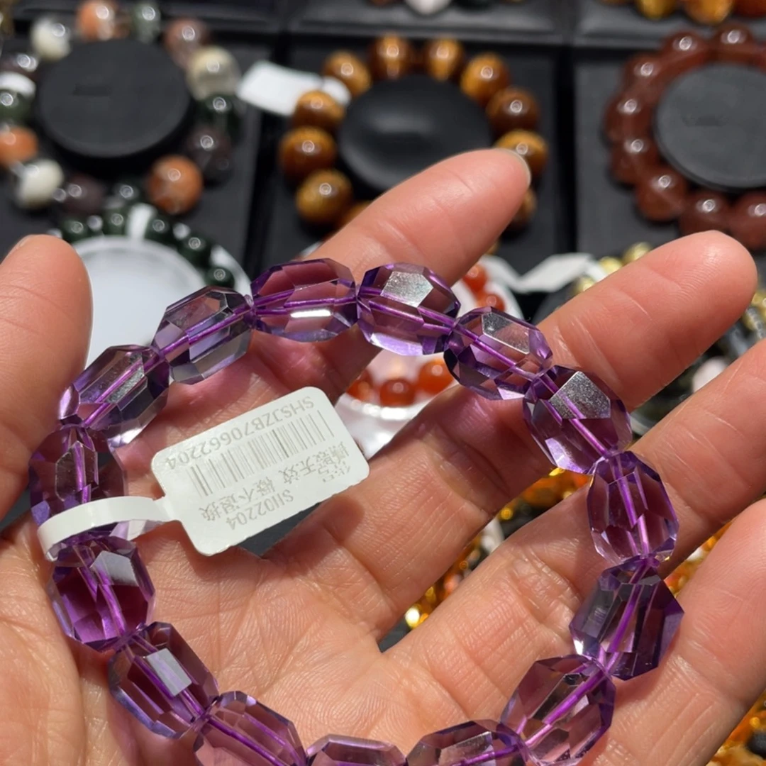手链水晶未镶嵌紫水晶随形10mm左右