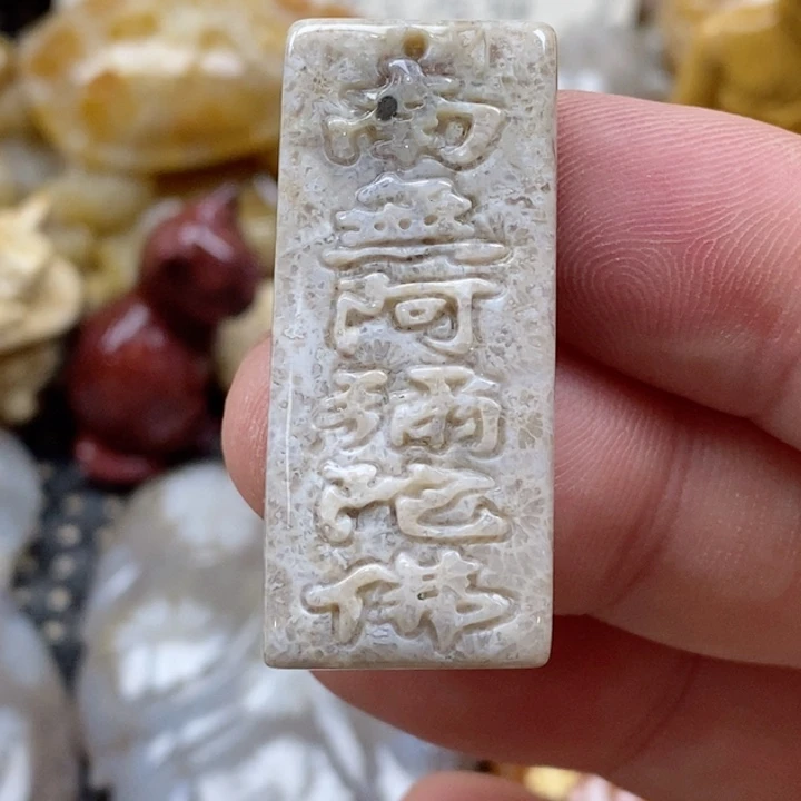 颈饰未镶嵌硅化珊瑚（珊瑚玉）小