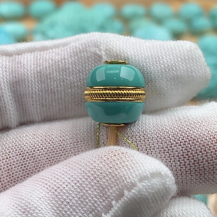 绿松石18K金镶嵌珠宝奇石