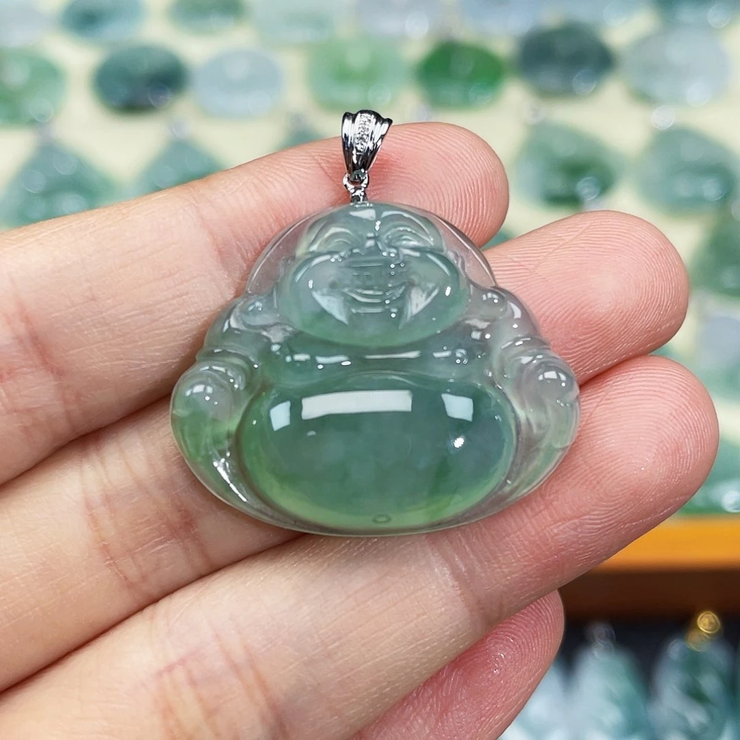 翡翠颈饰18K金镶嵌吊坠