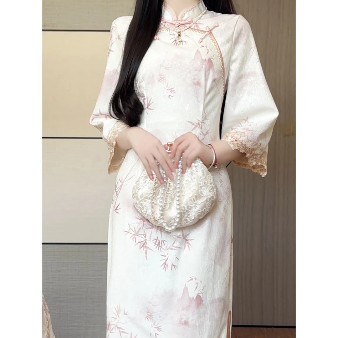 2025年秋季新款气质少女改良旗袍修身国风小个子新中式百搭连衣裙