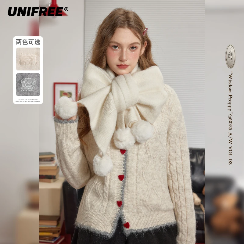 【金拐子专属】UNIFREE秋冬毛茸茸围巾U253W366B1B1