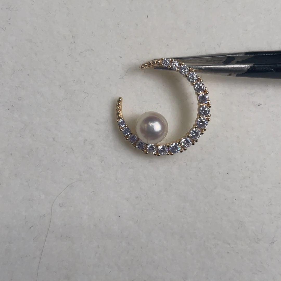 吊坠(不含链)银S925镶嵌海水珍珠