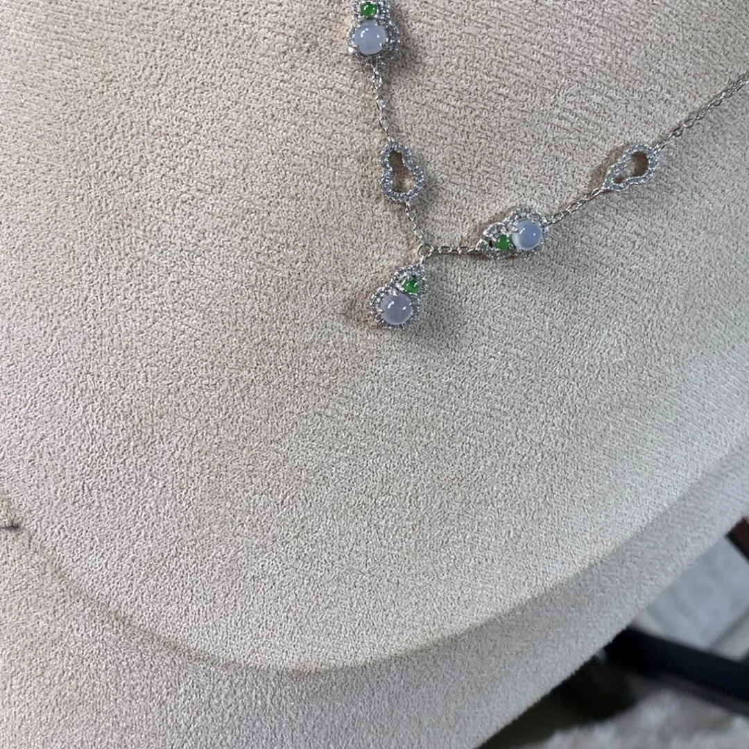 翡翠银S925镶嵌颈饰项链