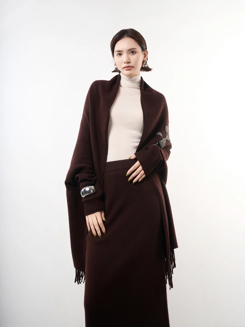 【ALSCANA】气质羊毛羊绒半裙长款秋冬半身裙冬季直筒裙大衣5503328