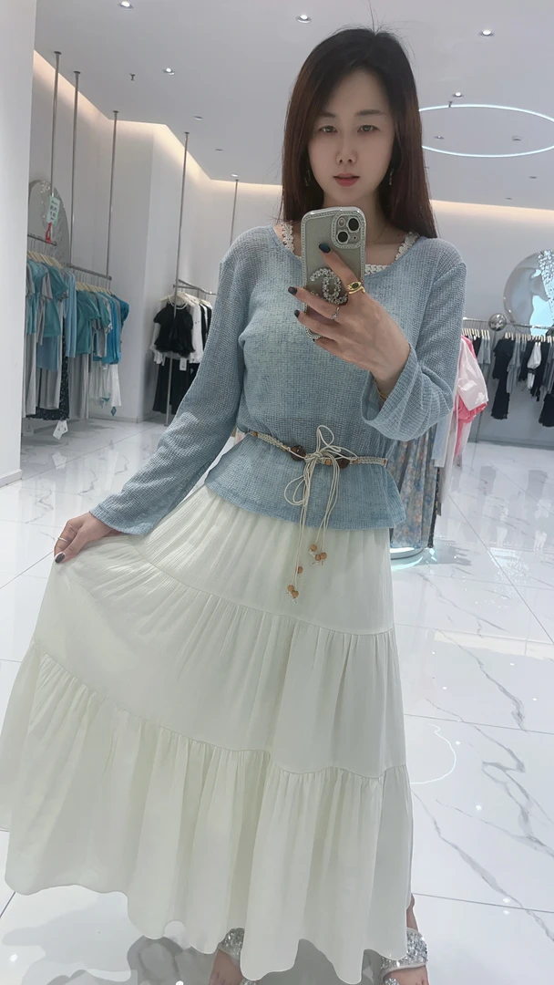 2025春季气质吊带裙打底上衣两件套装HJ-1737