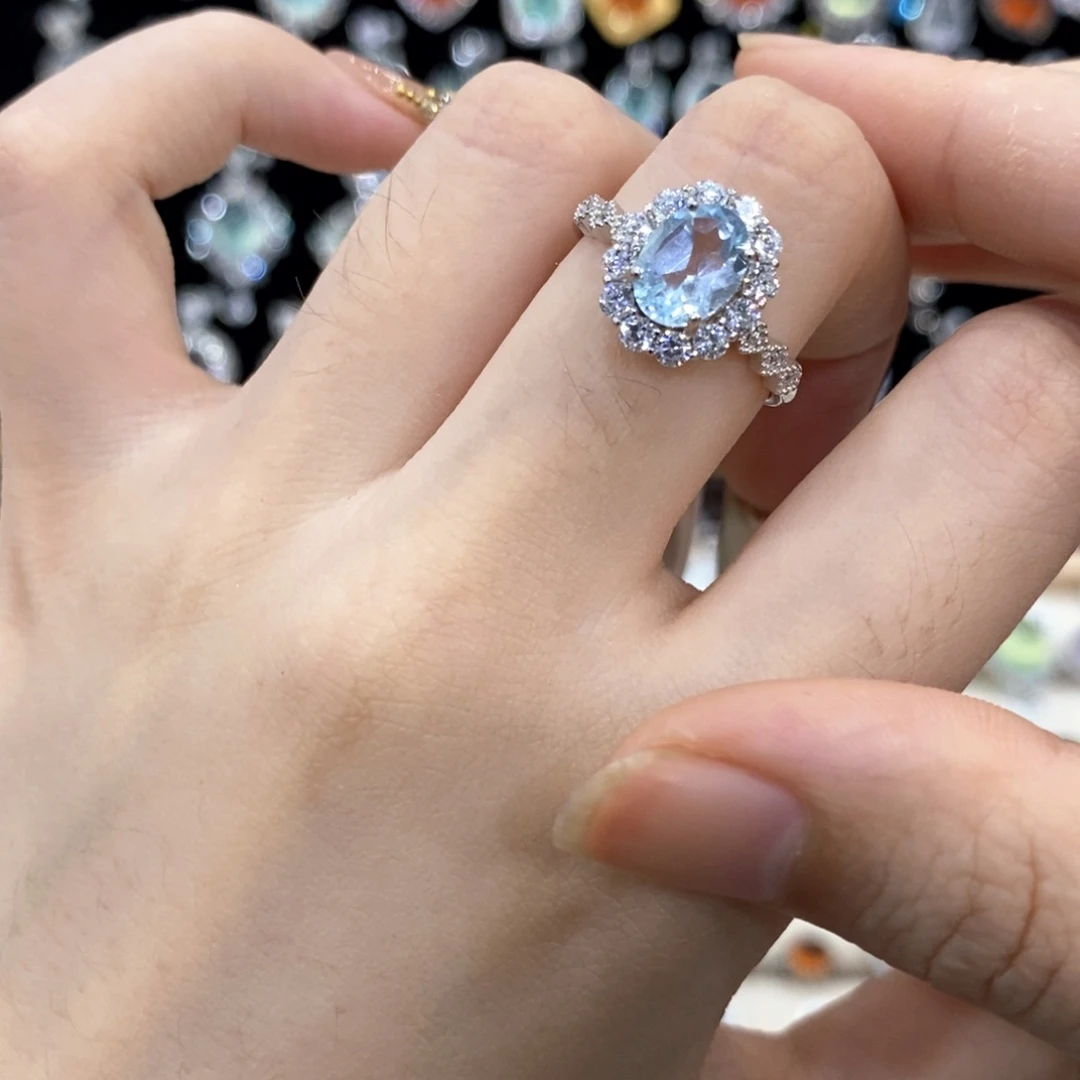 银S925镶嵌戒指托帕石