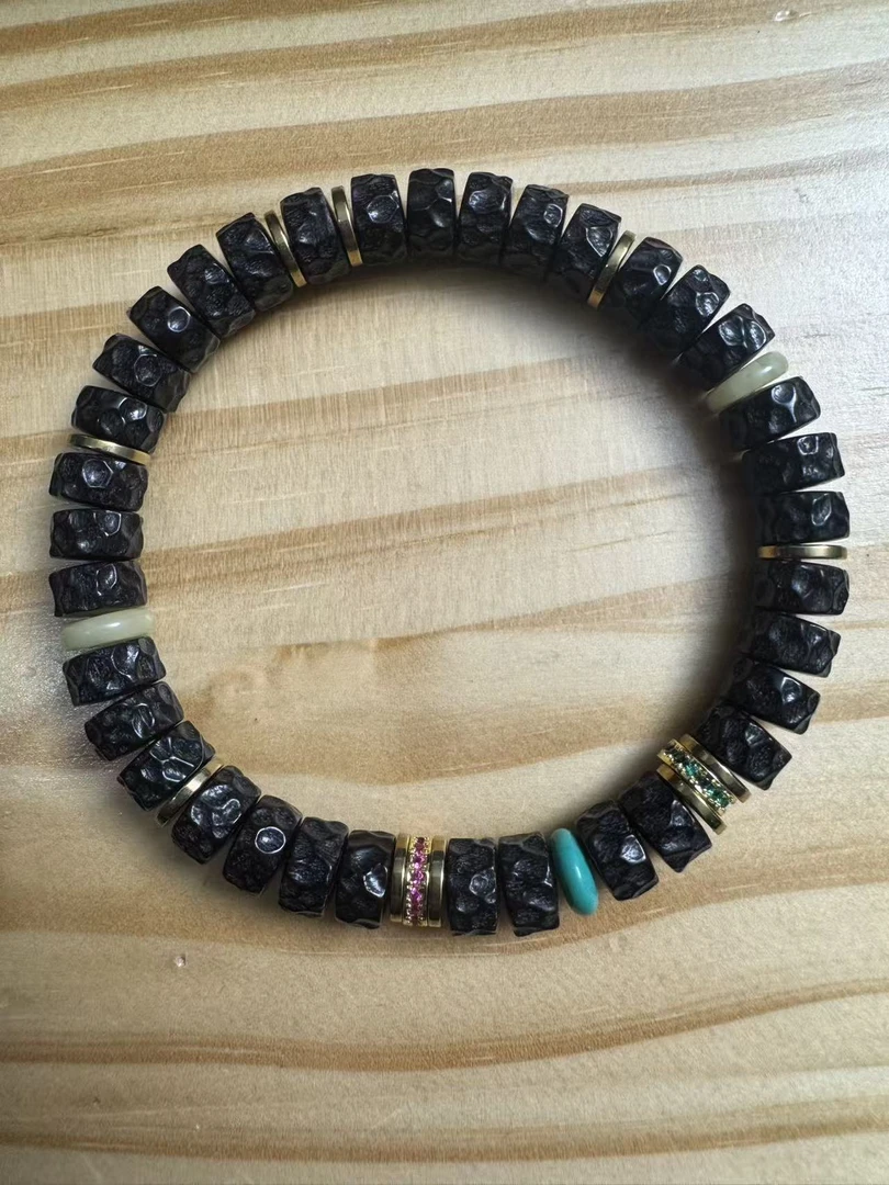 【精品】印尼椰蒂 陨石坑药片 磐石手串 原生态直切无相