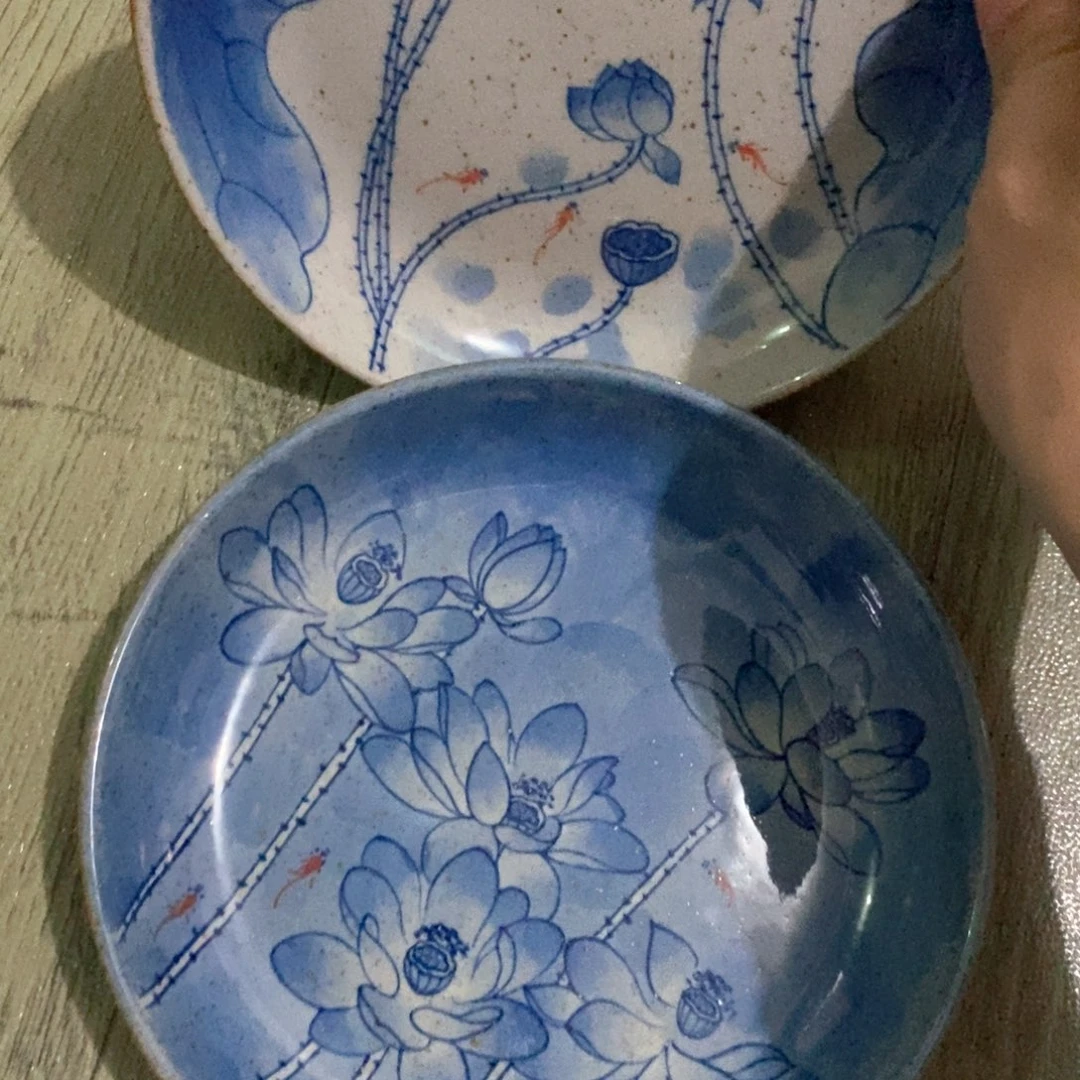 元***满瓷片景德镇手绘陶泥圆盘