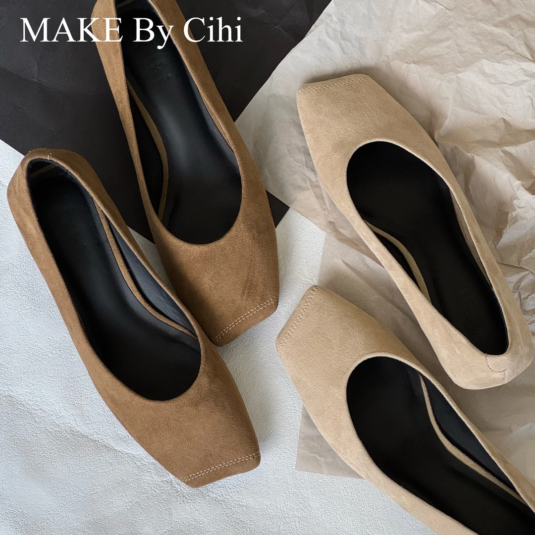Cihi’neutral colour‘  摩登方头 舒适浅口一脚蹬单鞋