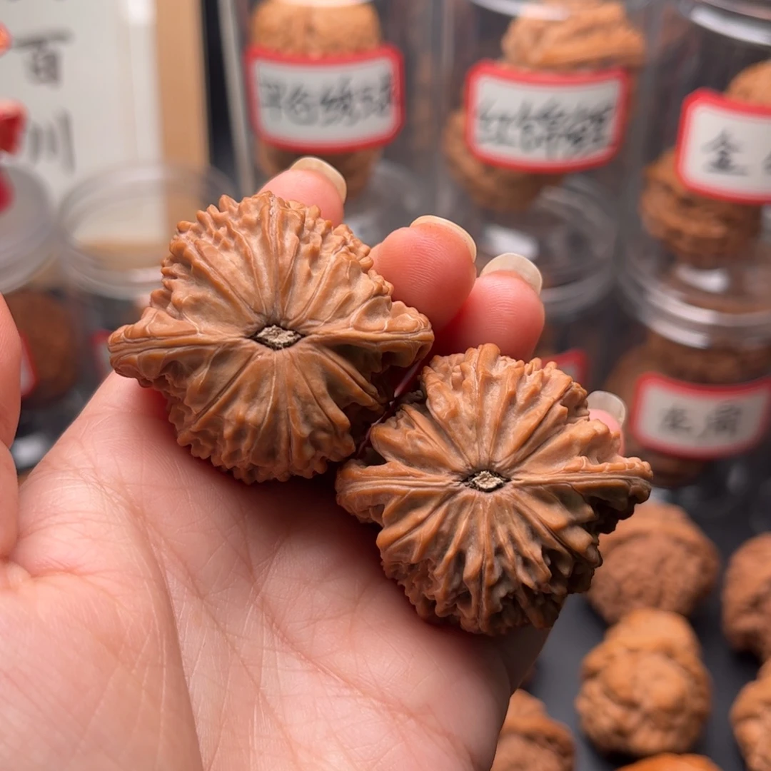和***尘文玩核桃把件43.5山地蝴蝶磨