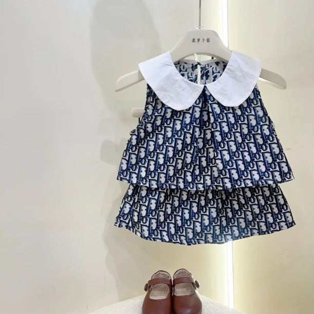 【大小时光】女童套装洋气时髦女宝软绵短裙两件套百搭女孩夏装衣服