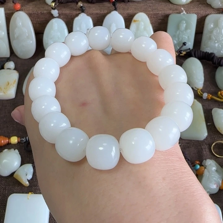 和田玉手链未镶嵌开***福