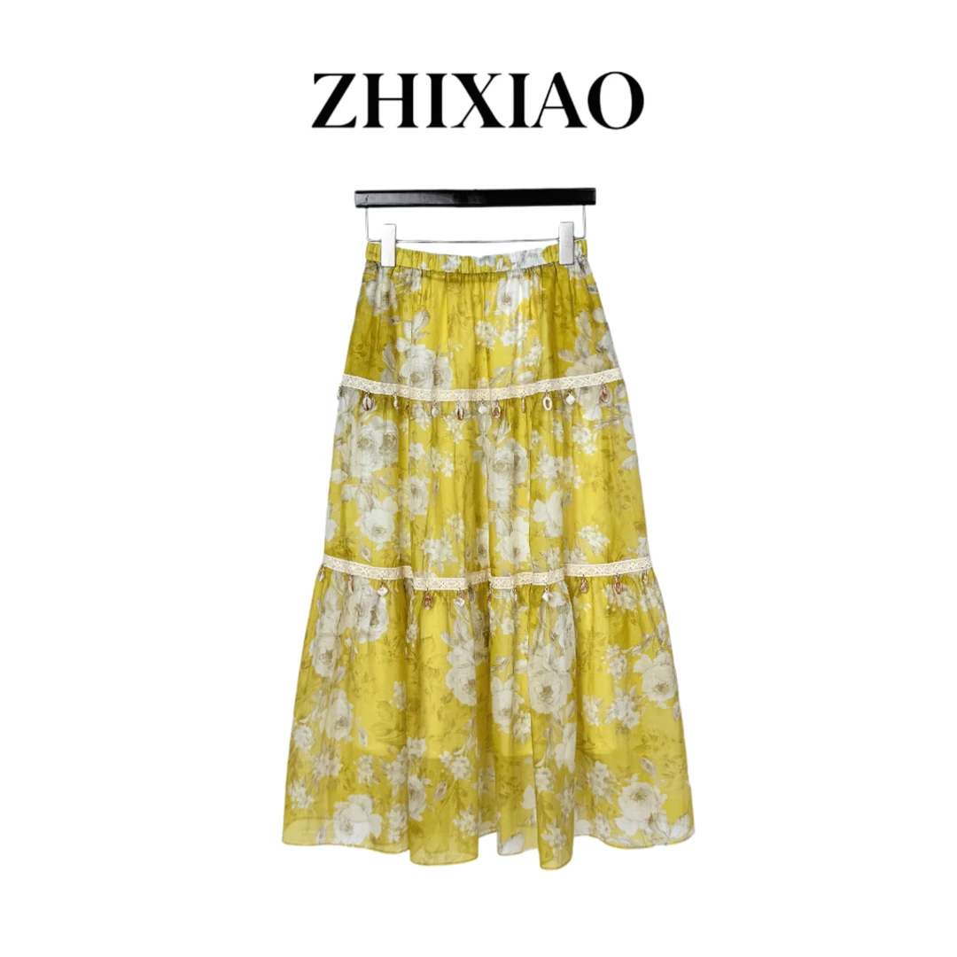 【ZHIXIAO】夏季新款：花色半裙250091
