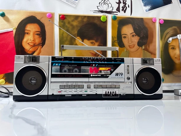 9新 Sony/索尼 二手精品日本纯进口三洋双卡收录机各项功能完好