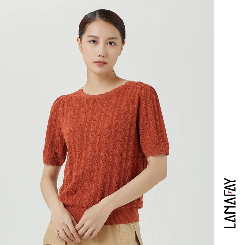 啦娜菲LANAFAY春款短袖针织上衣2C879