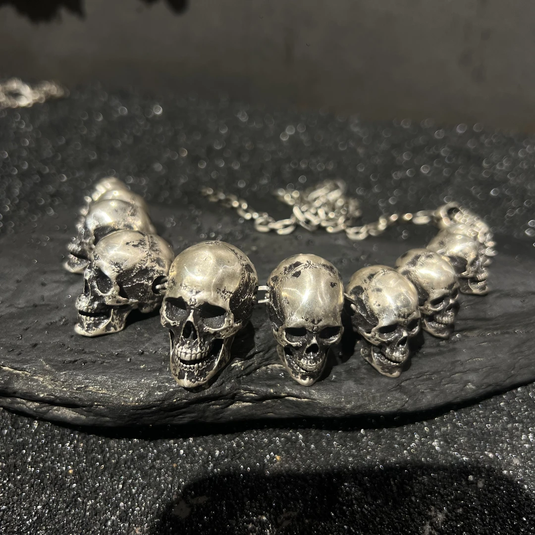 坠链均925银 灵史会馆-925银-骷髅项链