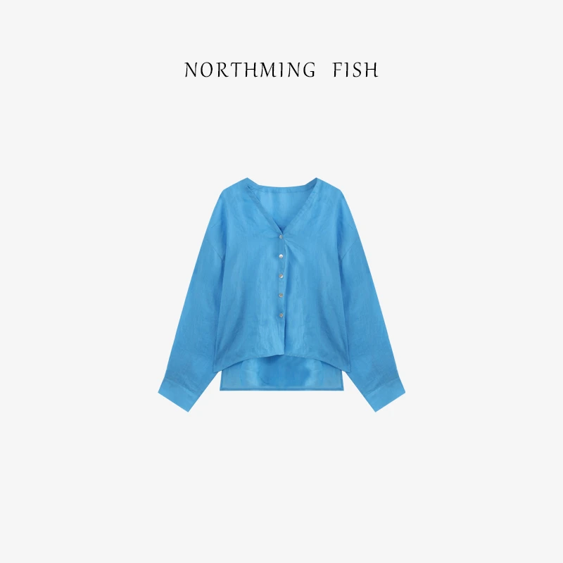 NORTHMING FISH「小岛微风」春日限定色 显白减龄苎麻衬衫