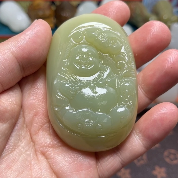 石材天然方解石手把件不退换微瑕