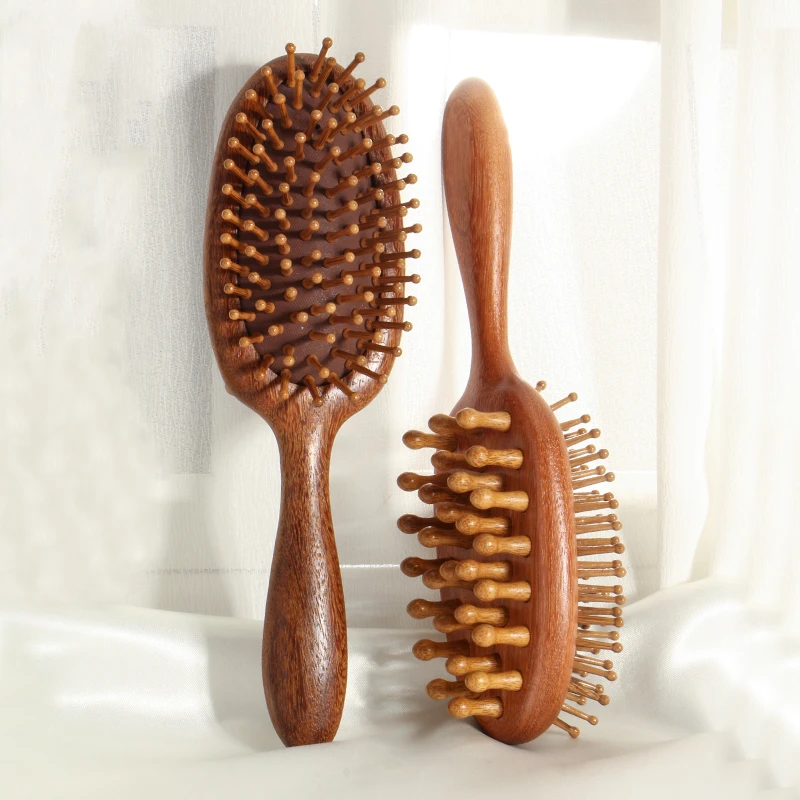 一把装檀木气垫梳双面气囊按摩梳家用头皮梳顺发造型木梳加厚20CM