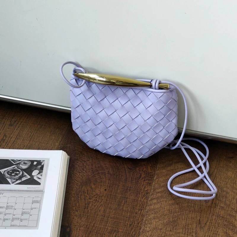 95新 BOTTEGA VENETA/葆蝶家 香芋紫沙丁鱼mini手提斜挎包/50841