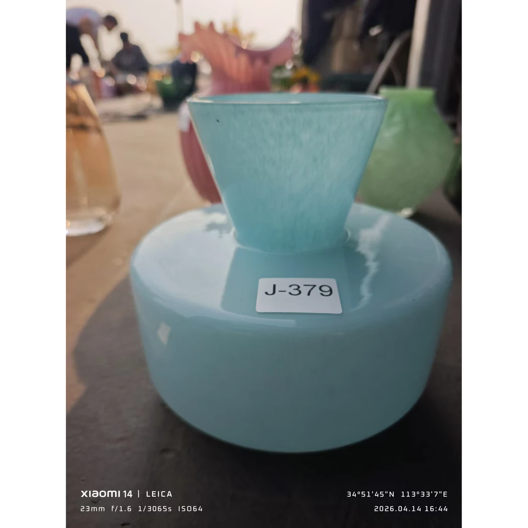 J-379简约现代琉璃花瓶客厅餐桌插花水培百合复古新中式美学家居