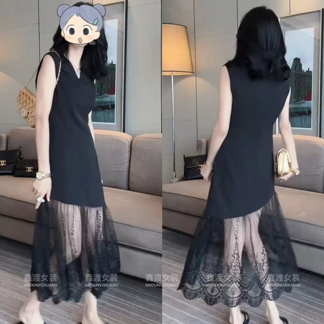 2025夏季新款时尚显瘦气质女士网红洋气连衣裙百搭款D9132