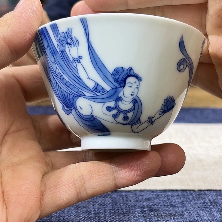 杯子瓷青花人物杯子