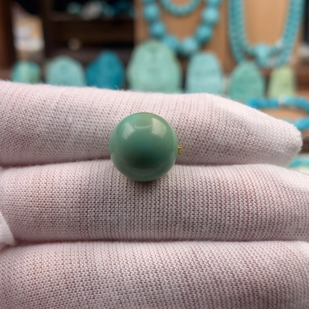 绿松石未镶嵌珠宝奇石13.7mm