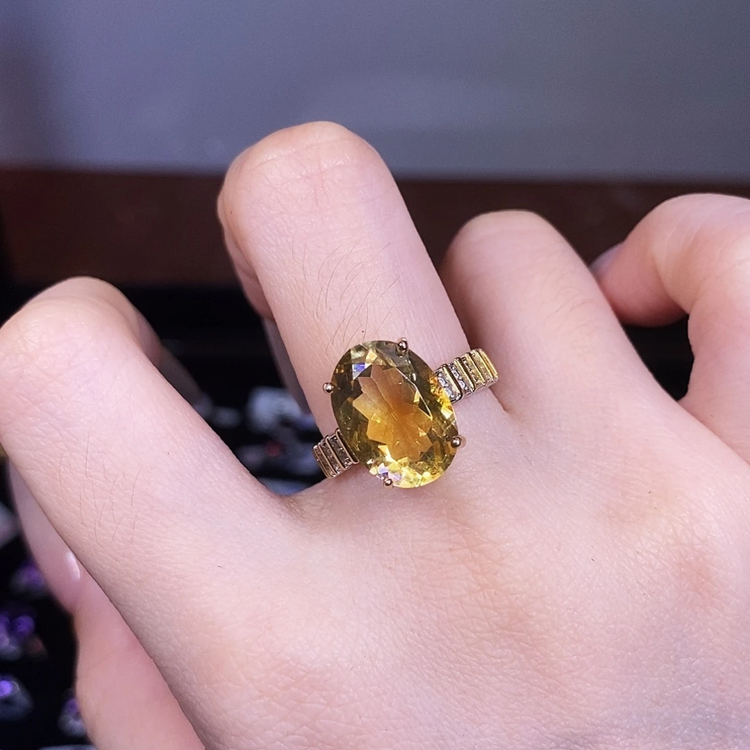 水晶戒指银S925镶嵌