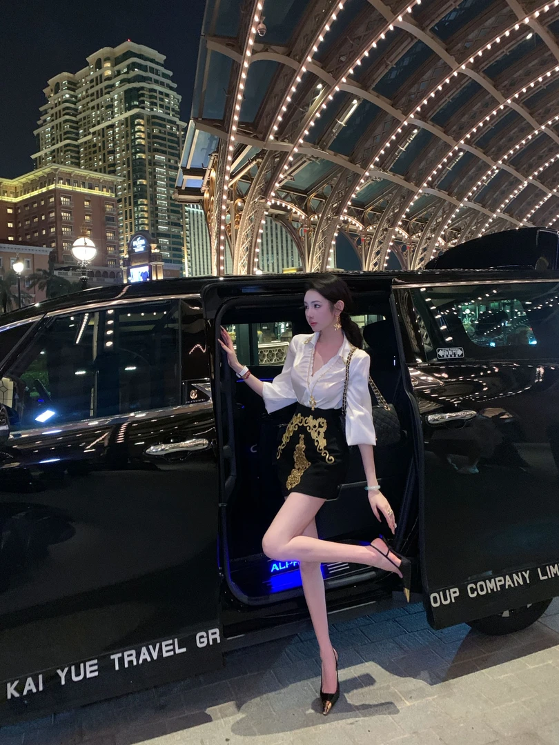 【雅乔定制】白金巴洛克贵气高档金色绣片A字半身短裙DYYK-24092018