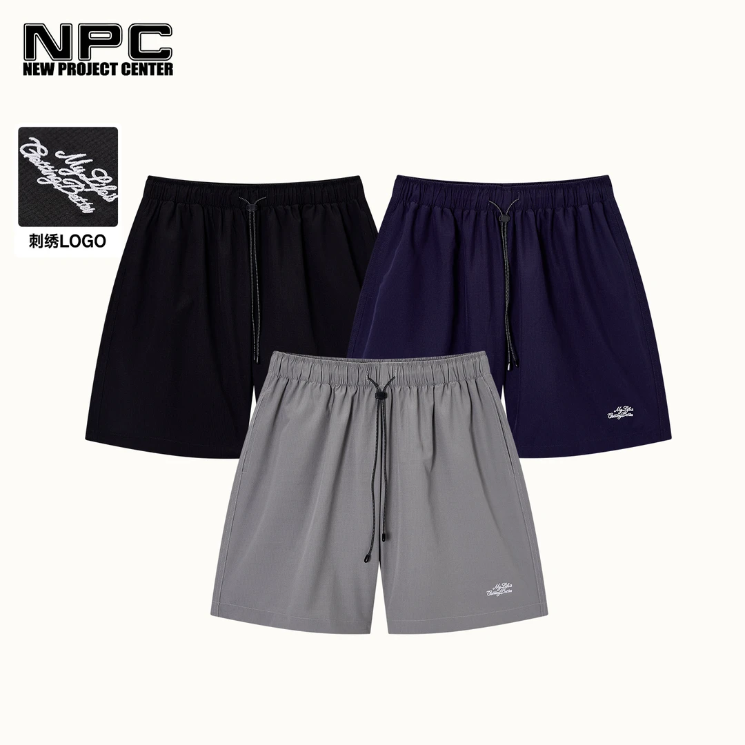 NPC潮牌弹力网格暗纹松紧腰运动短裤休闲百搭夏凉裤男NP55SR54