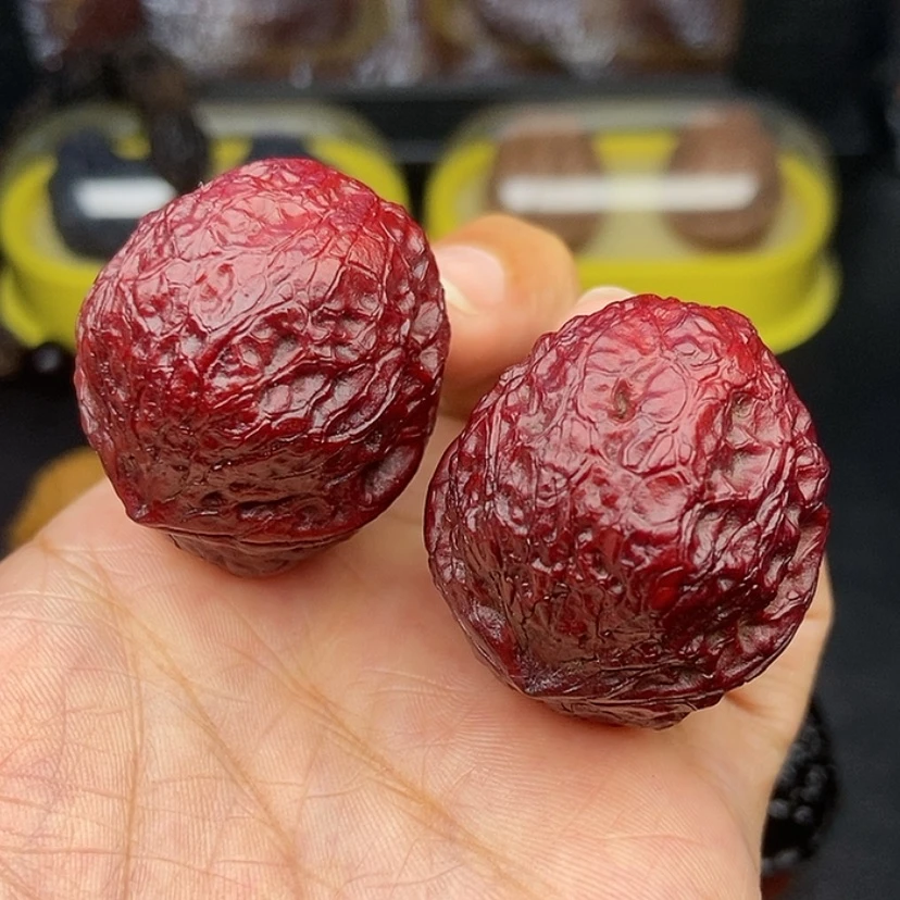 【闪购商品】文玩核桃把件38尺红彩蛇皮元宝