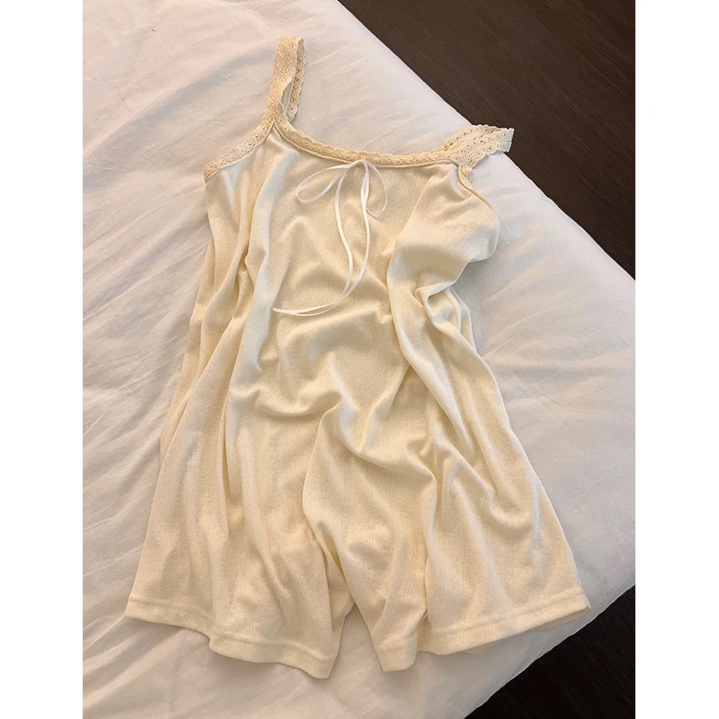 【简约花边】纯欲性感吊带睡衣女款夏季露背大码舒适睡裙家居服短裤