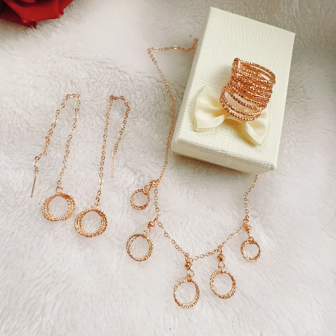 铜合金耳饰 parilar新款圆圈耳线三件套时尚精美百搭085