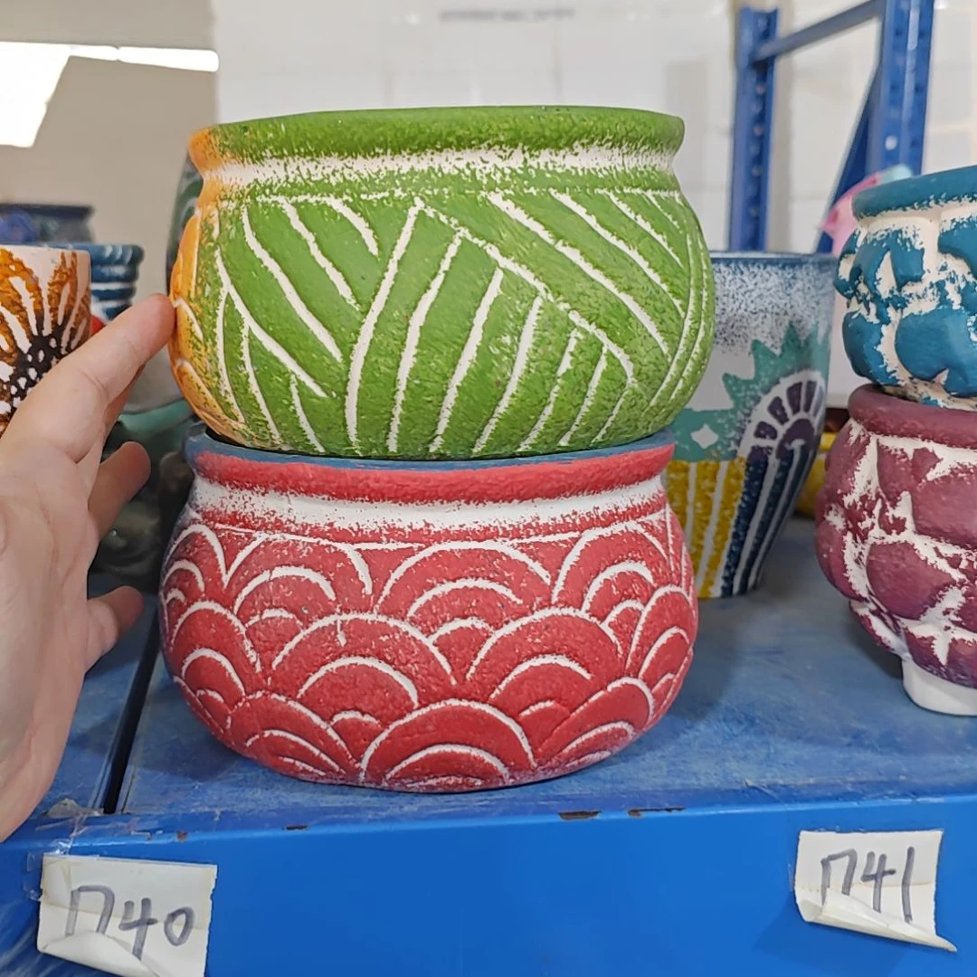 红陶吸水透气的白陶花盆凑满12发货