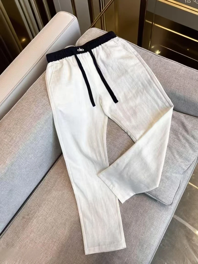透气夏季薄款潮拼接直筒裤休闲裤时尚显瘦ins风5527